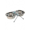 Miska nerez stojan+ 2 misky pes STEEL 0,35l Zolux