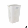 Craftenwood Kôš na prádlo Tontarelli Bella Dvojitý vrchnák 60 L Biela 40,5 x 33 x 59 cm (5 kusov)