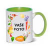 HRNČEK S FOTKOU FAREBNÝ RÁMIK ZVIERATKÁ 350 ML FOTOPOŠTA Farba: ZELENÝ