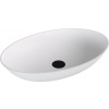 Polysan BANERA OVAL umyvadlo na desku, litý mramor, 60x40cm, bílá mat