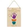 Mama - Tvoja láska spôsobuje, že rastiem! - drevená tabuľka s gravírovaním - personalizovaný produkt - Tričkový