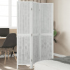 vidaXL Paraván 3 panely biely masívne drevo paulovnie - Biela - 39652-181199