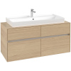 VILLEROY & BOCH Collaro závesná skrinka pod umývadlo na dosku (umývadlo v strede), 4 zásuvky, 1200 x 500 x 548 mm, Nordic Oak, C09100VJ