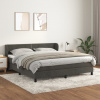 vidaXL Posteľný rám boxspring s matracom tmavosivý 160x200 cm zamat - Sivá - 167288-101636