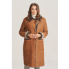 Dámsky hnedý kožuch z jahňacej kože