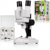Junior mikroskop Bresser BIOLUX ICD - 20x (Zväčšenie 20x, 3D obraz, okuláre WF10x, len horné LED, 12 minerálov)