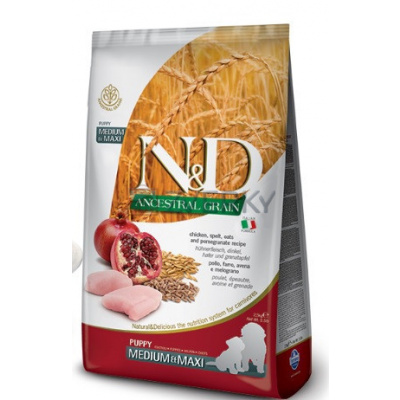 Farmina N&D Dog Low Grain Puppy Medium&Maxi Chicken & pomegranate 12 kg