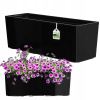 Kvetináč Kadax 56 cm x 56 x 19 cm, čierny plast (BALKÓNOVÁ BOX KVETINÁČ + VLOŽKA 19x56cm ČIERNA)
