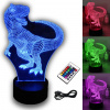 Nočná lampa do detskej izby - Dinosaurus 3D LED lôžková lampa RGB farby + diaľkové ovládanie (Dinosaurus 3D LED lôžková lampa RGB farby + diaľkové ovládanie)