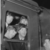 Plagát, Obraz - Beatles At Paddington, 40 × 40 cm