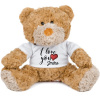 Medvedík Teddy s potlačou I love you + meno Bílá jednotná