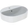 GEBERIT VariForm elipsovité umývadlo na dosku s otvorom, s prepadom, 500 x 400 mm, biela, 500.775.01.2