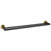 Sapho Sapho, LARISSA dvojitý držiak uterákov 600mm, čierna/zlatá matná, WS011BG