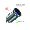 Swissten CL ADAPTÉR POWER DELIVERY USB-C + QUICK CHARGE 3.0 36W METAL STŘÍBRNÝ