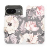 Flipové pouzdro Mobiwear - Google Pixel 9 - MX06S Květy na šedém pozadí (Knížkové flip pouzdro, obal, kryt na mobil Google Pixel 9 - MX06S Květy na šedém pozadí, materiál Umělá kůže + TPU - ochrana 36