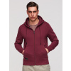 Ombre Men's unbuttoned BASIC sweatshirt - maroon tmavočervená M Ombre 5902228959854