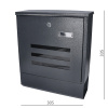 S-33A antracitová schránka poštová (305x335x96mm, hrúbka 0.6mm), max. formát listu: A4, (Poštová schránka)