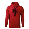 DRAGOWA pánska mikina s kapucňou Frank The Punisher, červená 320g/m2 - XXL