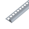 SP15/1 ukončovacia lišta C, štvrťoblúk, s vymedzovačom, ACARA, PVC tm. sivá, 10 mm, 2,5 m