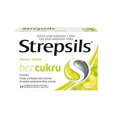 Strepsils Citrón bez cukru pas ord 1x24 ks