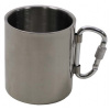 Hrnček nerezový MFH 33374 s karabínkou - 300 ml
