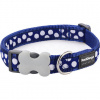 Obojok RD 15 mm x 24-37 cm - White Spots on Navy