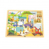 Viga Drevené puzzle 48 dielikov Viga Stavebné stroje