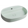 Isvea INFINITY OVAL keramické umývadlo na dosku, 60x40cm, zelena mint 10NF65060-2T