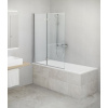 ROTH TZVL2 120cm ľavá vaňová zástena sklápacia, profil brillant, sklo transparent, 742-120000L-00-02