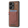 Kožený kryt Denim Card na Xiaomi Redmi Note 13 Pro+ - Hnedá