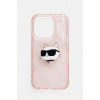 Puzdro na mobil Karl Lagerfeld iPhone 15 Pro 6.1 ružová farba, KLHCP15LHKLPCHP ONE SIZE