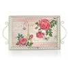 Home Decor Podnos plechový Rose Paris 41x23x4,5/9 cm