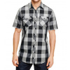 Burnside Pánska košeľa s krátkym rukávom BU9203 Black - White -Checked XL