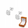 Náušnice štvorce bieleho zlata Diamonds skúška 585 (Náušnice štvorce bieleho zlata Diamonds skúška 585)