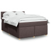 Boxspring posteľ s matracom tmavohnedá 160x200 cm látka-ForU-3286727