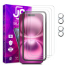AppleMix Tvrdené sklo JP Mega Pack pre Apple iPhone 16 - číre - sada 3 kusov + aplikátor + 2x sklo na objektív