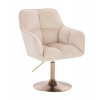 LuxuryForm DESIGN Kreslo AMALFI VELUR na zlatom tanieri - krémové
