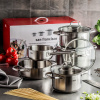 FISSLER San Francisco - sada 5 hrncov z nehrdzavejúcej ocele s pokrievkami
