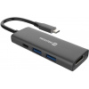 Swissten usb-c húb 4-in-1 (usb-c 100w, hdmi 4k, 2x usb-a) aluminium