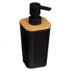 5five Simply Smart Dávkovač mydla Natureo, čierna/s drevenými prvkami, 300 ml