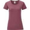Fruit of the Loom Tričko Lady-Fit Iconic 150 T, krátký rukáv, dámské COT161432n2901-heather bur S Melír burgundová