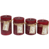 Sviečka adventné schody 60x70/80/90/100 mm rustik- bordó - 4 ks