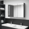 LED kúpeľňová zrkadlová skrinka 89x14x62 cm žiarivá sivá-ForU-326528