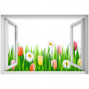 Self -adhézne 3D okno Tulip Grass 90x60 (Self -adhézne 3D okno Tulip Grass 90x60)