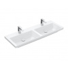 Villeroy & Boch Subway 3.0 - Dvojumývadlo nábytkové, 130x47 cm, bez prepadu, otvory na batérie, CeramicPlus, Stone White 4A71D1RW