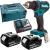 MAKITA Aku bezuhlíkový skrutkovač Li-ion LXT 18V/5,0 Ah, Makpac DDF485RTJ