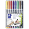 Staedtler popisovač fóliou Lumocolor® permanent 313 313 WP8 modrá, hnedá, žltá, zelená, oranžová, červená, čierna, fialová; 313 WP8