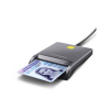 AXAGON CRE-SM3T, USB-A FlatReader čtečka kontaktních karet Smart card (eObčanka), kabel 1.3m (CRE-SM3T)