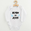 Detské body s potlačou New Baby BORN IN 2025 blue - 56 (0-3m)
