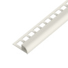 SP15/1 ukončovacia lišta C, štvrťoblúk, s vymedzovačom, ACARA, PVC krémová, 10 mm, 2,5 m